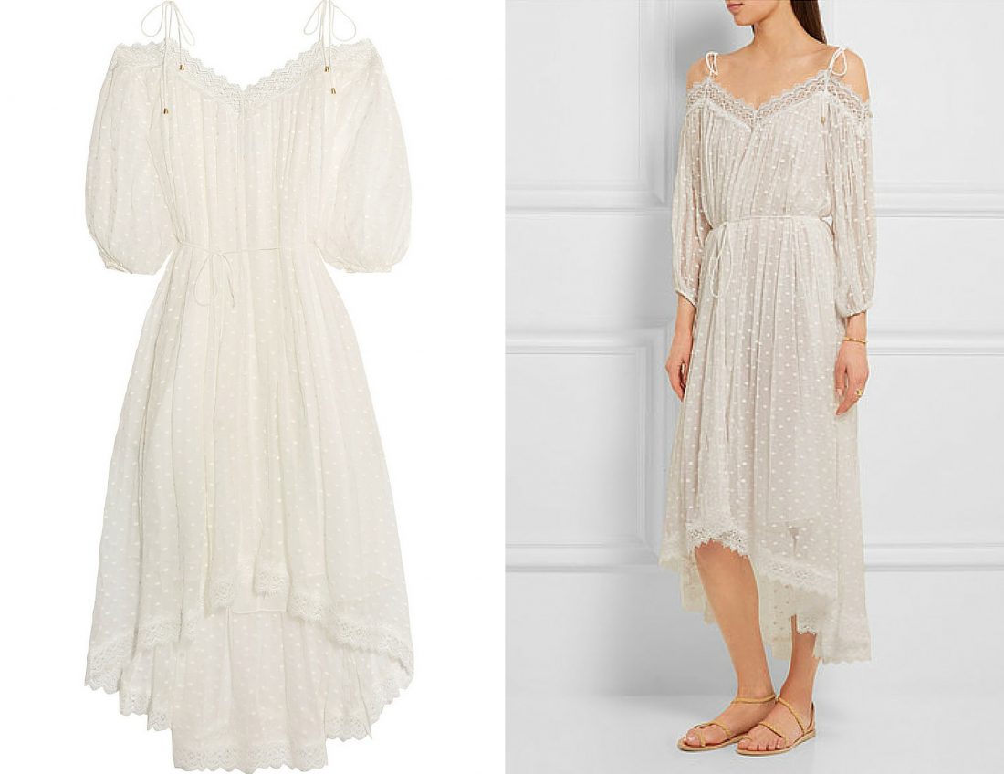 ZIMMERMANN Realm lace-trimmed fil coupé silk-georgette midi dress, availabe on net-a-porter.com